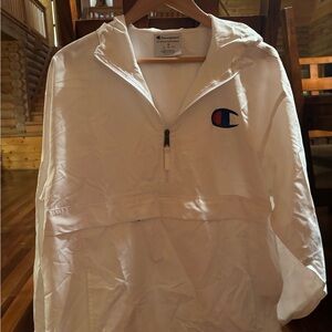 Champion White Half-Zip Jacket